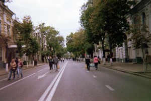 Thoroughfare for pedestrians in downtown Krasnodar
